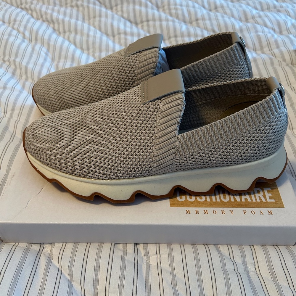 Cushionaire Women's Taupe Slip-On Sneakers